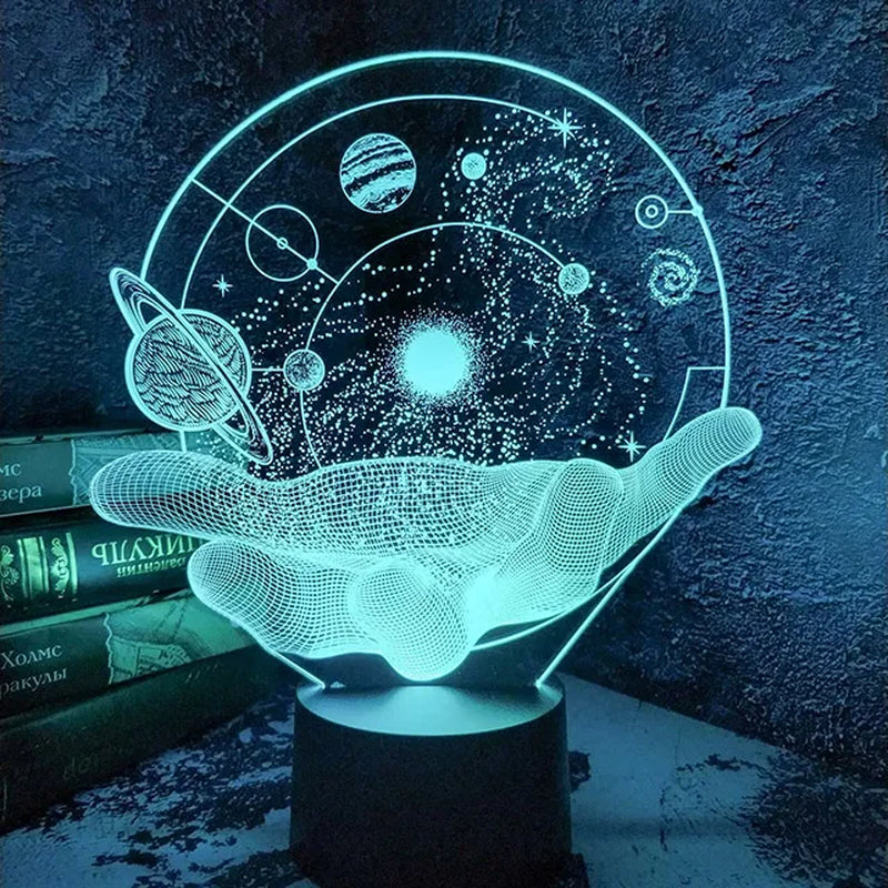3D Optical Illusion Projectors Lamp Universe Space Galaxy in the Palm of Your Hand LED Night Light for Space Lover Boys and Girl