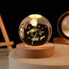 6Cm 3D Crystal Ball Glass Planet LED Warm Night Light Laser Engraved Solar System Globe Universe Birthday Gift Wooden Base